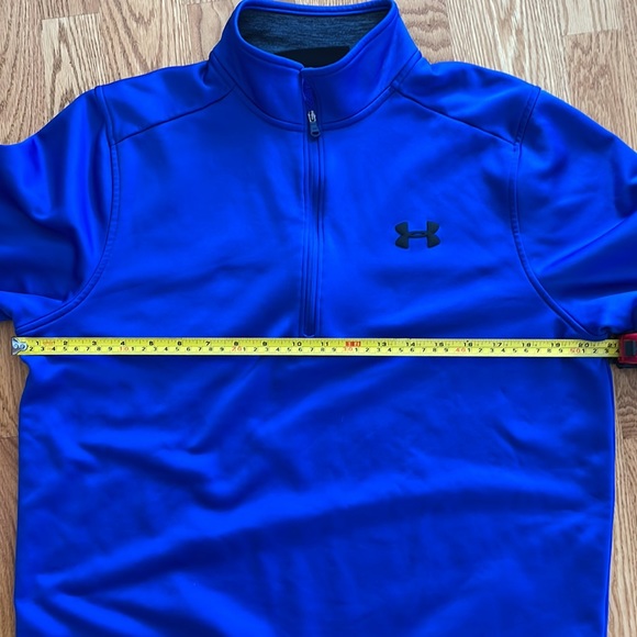 UNDER ARMOUR Men's Cold Gear Quarter Zip Blue Running Pull Over, size M - Picture 5 of 6